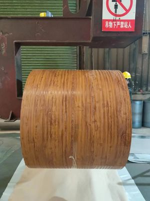 bobina de color de impresión de 50 años de garantía 3003H24 bobina de aluminio 0,80 * 1200 PVDF grano de madera bobina de impresión de color recubierta
