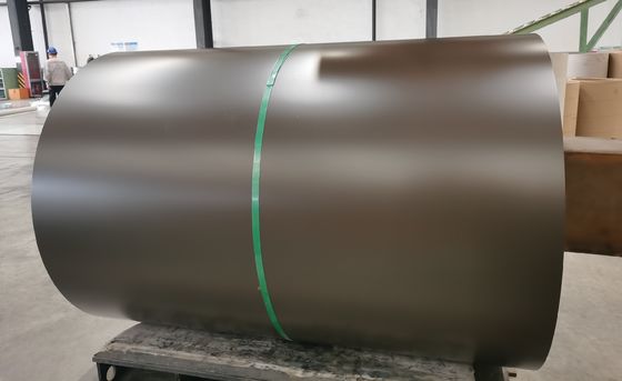 0.45mm 1200mm AZ150 PPGL Prefinido de acero de color bobinas marrón S320GD para el revestimiento del techo