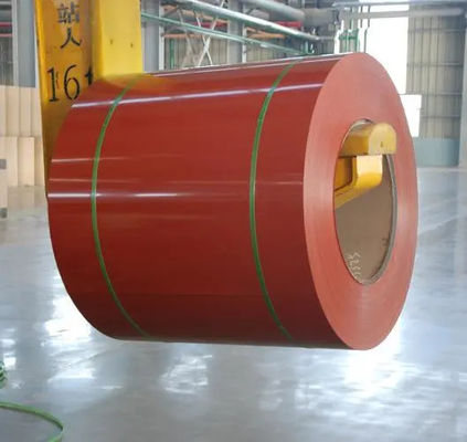 Color rojo Z225 0,75*1220 PPGI Prepintura bobinas de acero HDP S320GD Norma europea EN10169