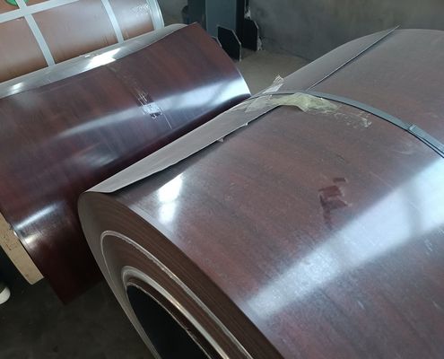 0.48mm Printech PPGI Impreso Modelo de grano de madera diseñado bobinas de acero galvanizado personalizado resistencia a la corrosión duradera