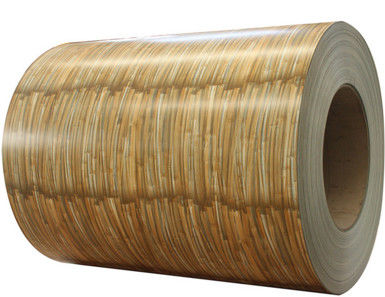 bobina de color 3003H24 bobina de aluminio PVDF grano de madera 50 años de garantía bobina recubierta de color Printech