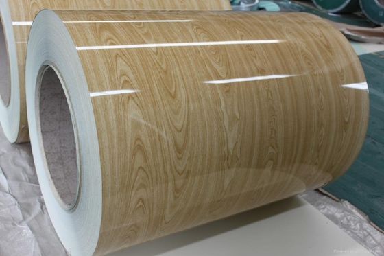 PVDF bobinas de acero de grano de madera lisa bobinas de aluminio para la pared lateral borde de goteo