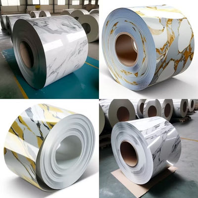 PVDF AkzoNobel bobinas de acero de impresión de mármol para paneles de decoración del hogar y edificios de villas